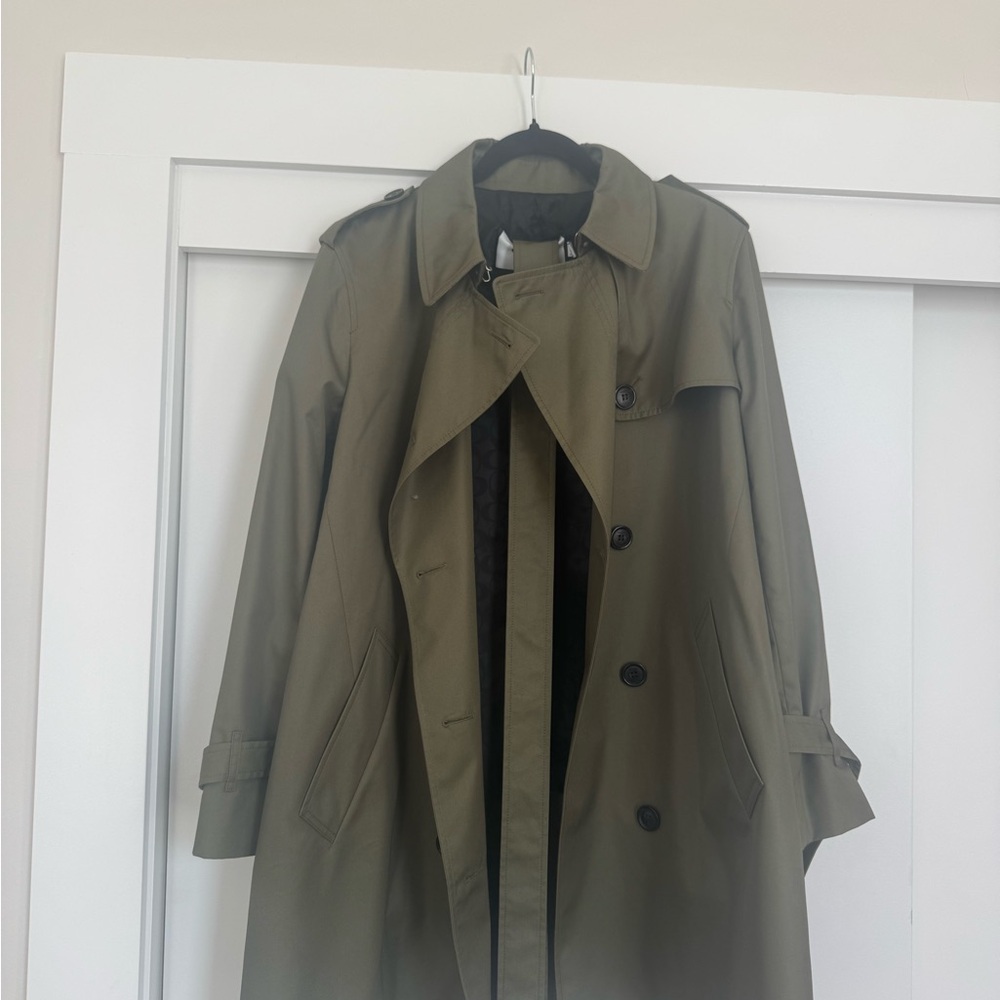Coach Khaki Mid Trench Coat